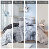 King/Cal King Watercolor Tie Dye Printed Comforter Set with Throw Pillow B035P203248