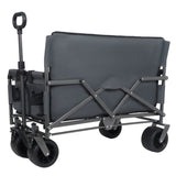 3-in-1 Convertible Folding Wagon Cart with Bench Seat & Storage - 500lbs Heavy-Duty Utility Wagon, W2932P312717