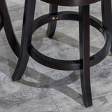 24" Counter Height Slat Back Swivel Stool, Espresso Finish, Charcoal Fabric Seat B04660690