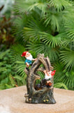 8.3x4.7x13.8" Decorative Woodland Gnome Water Fountain with LED Light, Brown W2078138941