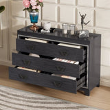 ZUN Elegant Dresser with Metal Handle and Sparkling Shiny Decoration, Storage Cabinet with 6 Drawers for WF531201AAB