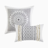 Full/Queen Cotton Printed Duvet Cover Set with Chenille B03596527