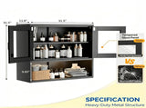 Steel Wall-Mounted Cabinet Display Cabinet 31.50 31.50 11.81 Inches Black 66164525