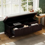 ZUN TREXM Classic Storage Bench with Cushioned Seat and Three Drawers for Entryway and Living Room N715P207812P