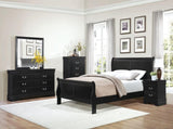 Classic Louis Philippe Style Black Finish 1pc Nightstand of Drawers Traditional Design Bedroom B01151367