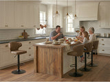 Modern rotating adjustable bar chair, suede with backrest swivel chair, suitable for kitchen bar and W2920P419851
