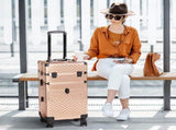 2-in-1 vanity case with sliding front drawer, flat left drawer, detachable caster wheels, aluminum, 06533601