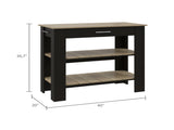Rockaway 1-Drawer 2-Shelf Kitchen Island Black Wengue and Light Oak B06280056
