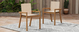 BELFAST DINING CHAIR,Set of 2,Teak Frame Beige Textile N762P240699A