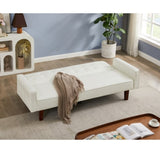 White Convertible Double Folding Room Sofa Bed, PU Leather, Tufted Buttons, Suitable for 15429988
