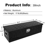 ZUN 39 Inch Truck Bed Tool Box Aluminum Heavy Duty Trailer Tool Box for Pickup Truck Bed RV Toolbox with W2788P190930