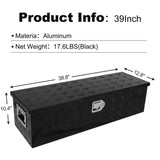 ZUN 39 Inch Truck Bed Tool Box Aluminum Heavy Duty Trailer Tool Box for Pickup Truck Bed RV Toolbox with W2788P190930