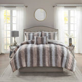 Full/Queen 4PC Faux Fur Comforter Set B03597117