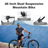 ZUN 26 inch Mountain Bike 21-Speed Dual Suspension Aluminum Alloy Frame For Men and Women's Bike W1019P179703