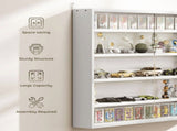 5-Tier Wall Display Storage Cabinet with Glass Doors & 4 Adjustable Shelves 23.6"x31.5" White 09607559