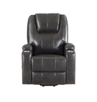 ZUN ACME Evander Recliner w/Power Lift, Gunmetal Leather Aire LV02182