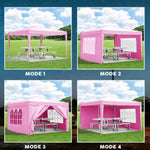 ZUN 10'x10' Folding Canopy with 4 Removable Sidewalls Outdoor Event Shelter UPF 50+ Gazebo Portable W2185P194743