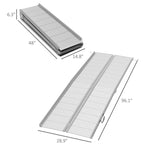 ZUN 8' wheelchair ramp Portable folding ramp silver 65407969