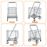Bigger Super Jumbo Shopping Cart,Grocery Cart on Wheels, Foldable Utility Shopping Carts with Double 11211682
