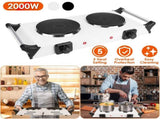 2000W Dual Burner Electric Hot Plate, 5 Temperature Settings , Portable Countertop Stove 78627133