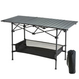1207055 CM Portable Outdoor Folding Picnic Table, Lightweight Aluminum Roll-Up Camping Table with 23613568