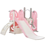 ZUN Toddler Slide and Swing Set 5 in 1, Kids Playground Climber Slide Playset with Basketball Hoop PP297714AAH