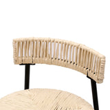Counter Stools Set of 2 Handwoven Paper Rope Bar Stools Boho Round Dining Pub Chairs for Kitchen W1757P271584