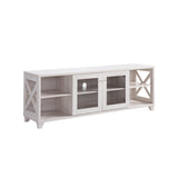 ZUN 60" Farmhouse Home Entertainment Center, TV Stand with 4 Shelves and Transparent Center Cabinet B107131293