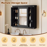 Bathroom Wall Cabinet with Mirror, Wall Mounted Medicine Cabinet with 4 Shelves, Mirrored Door Over N710P252503B