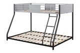 ZUN Metal Twin over Full Bunk Bed/ Heavy-duty Sturdy Metal/ Noise Reduced/ Safety Vent Board Guardrail/ W427P154966