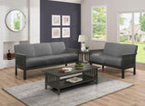Classic Living Room 1pc Loveseat Gray Cushion Seat and Back Solid Rubberwood Furniture Transitional B011P184612