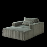 75-Inch Corduroy Sponge Sofa Lounge Chair with Removable footrest,No Assembly Required,Fluffy Modern W834P206095