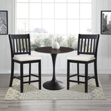 Casual Seating Black Finish Chairs Set of 2 Rubberwood Transitional Slatted Back Design Dining Room W2170140356