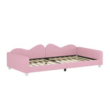 Twin size Upholstered Daybed, Sherpa Fabric Sofabed with Cloud-Shaped Backrest, No Box-spring N733P234602H