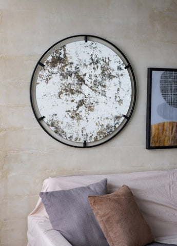 ZUN D31.5x0.5" Theodor Mirror with industrial design Round Mirror with Metal Frame for Wall Decor & W2078124323