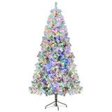 6FT Snow Flocked Christmas, Pre-Lit Set with & Garland & Wreath, Artificial Hinged Xmas 94870268