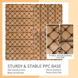Plastic Interlocking Deck Tiles, 11.8"x11.8", Patio Flooring Outdoor Waterproof All W2882P204155
