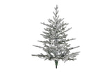 ZUN 6 FT Snow Flocked Pre-lit Artificial Christmas Tree with Metal Pot Stand, Hinged Xmas Fir Tree with 36426356