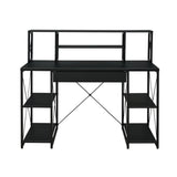 Writing Desk with One Drawer and 8 Open Compartment, Black B016P311810