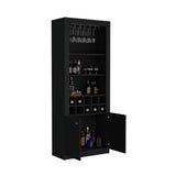Nero 74-Inch Tall Bar Cabinet 4-Tier Modern Bar Cabinet with Glass Holder Stemware Rack, Wine B200P188833