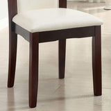 Style Comfort Contemporary 2pcs Side Chairs Dark Cherry And White Leatherette Cushion Seat Kitchen B011115669