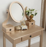 ZUN Moniys Wood Moniya Makeup Vanity Table and Stool Set, Gold T2574P163830