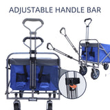 ZUN Outdoor Garden Multipurpose Micro Collapsible Beach Trolley Cart Camping Folding Wagon W321P206511