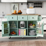 Kitchen Cart with Rubber wood Drop-Leaf Countertop ,Cabinet door internal storage racks,Kitchen WF298028AAE