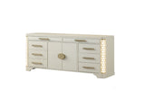 Jasmine 8-Drawer Dresser with side LED lightning made with Wood in Beige 659436058361