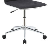ZUN Black and Chrome Armless Office Chair with Casters B062P153794