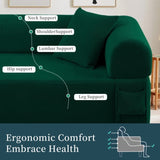 Spring Sofa with High-Quality Fabric, Pillows & Storage - Pocketed Springs, High-Density Foam, for B347P365278