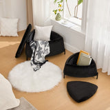 29.9"Wide 2 - Piece Upholstered Storage Ottoman Set Footrest Shoe Changing Stool with Metal W3098P296987