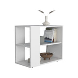 Rio Verde Side Table in Melamine with Open Storage, White B128P263719