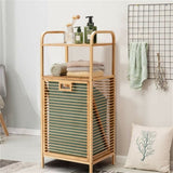 Bamboo Bathroom Shelf with Tilt-out Laundry Hamper 90037264